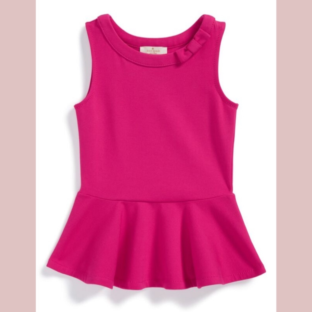 NEW kate spade new york Kids Sleeveless‎ Peplum Top in Pink [SZ 3 ]